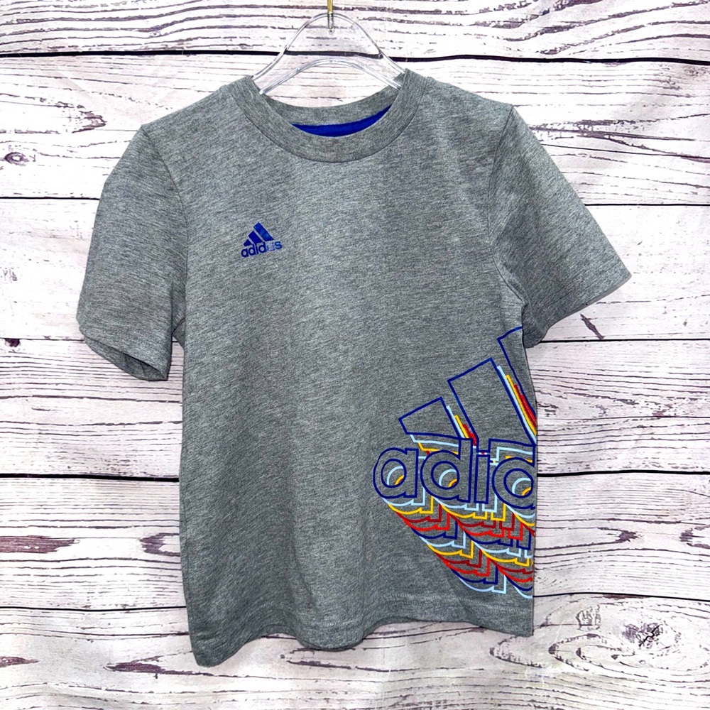 Adidas Kids Gray Graphic T-Shirt Size 4
